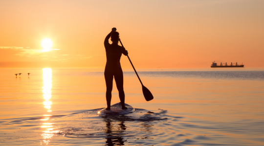 paddle couché de soleil